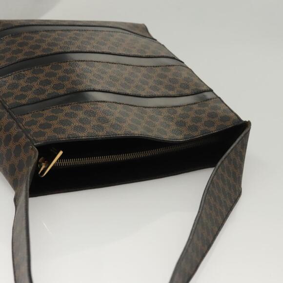 CELINE Macadam Canvas Shoulder Bag Pvc Leather Black Gold - Picture 9 of 13